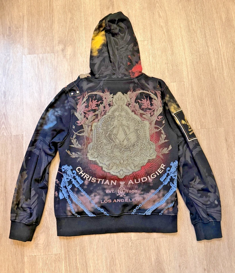 Christian Audigier Los Angeles Justicia y Libertad Sudadera con Capucha Ed Hardy XL De Colección Foto 2 de 4