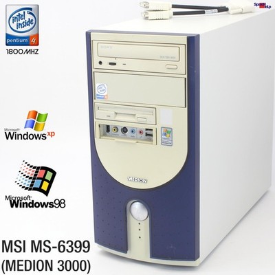 MSI MS-6399 MEDION 3000 COMPUTER PC PARALLEL WINDOWS 98 MATROX G550 GAME OLD