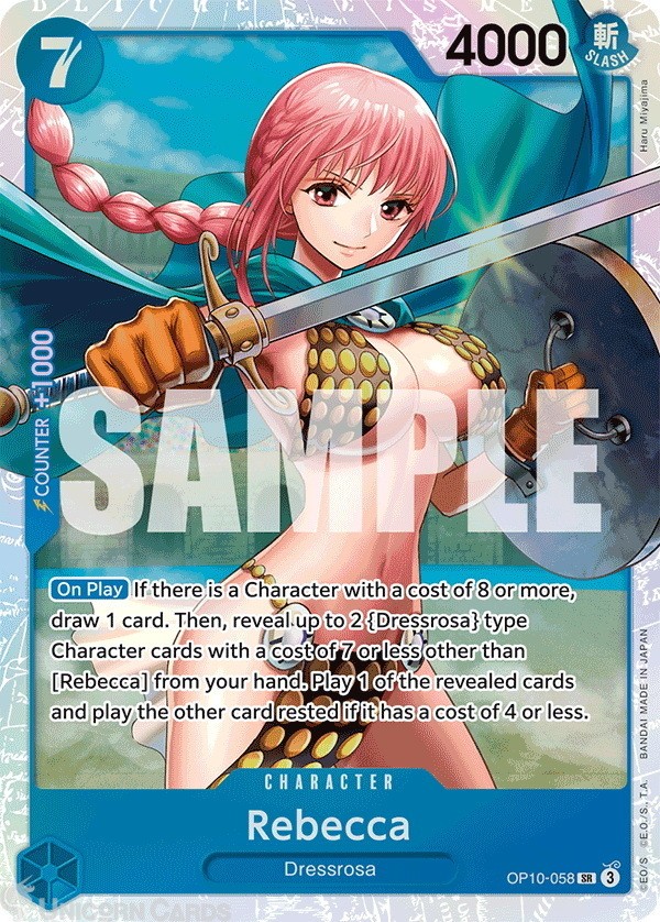 OP10-058 Rebecca : Super Rare English One Piece TCG Card : OP10: Royal Blood