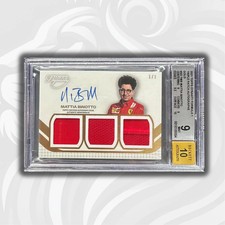 Beckett 9/10 - 1/1 Gold Binotto #SDT-MB -2021 Dynasty F1 Triple Relic Auto Patch