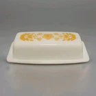 Vintage Pyrex Butterfly Gold Butter Dish Milk Glass 72-B