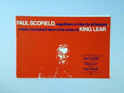 King Lear - Paul Scofield - Alan Webb - Tom Fleming - Irene Worth - Presseheft