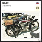 <!--F#f_0-->1911-1913 Premier 3.5 hp Clutch 499cc 500 Motorcycle Photo Spec Sheet Info Card<!--F/-->