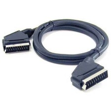 CAVO SCART 1,5m SCHERMATO 21 PIN PRESA TV DECODER DVB-T LETTORE DVD VHS NUOVO !!