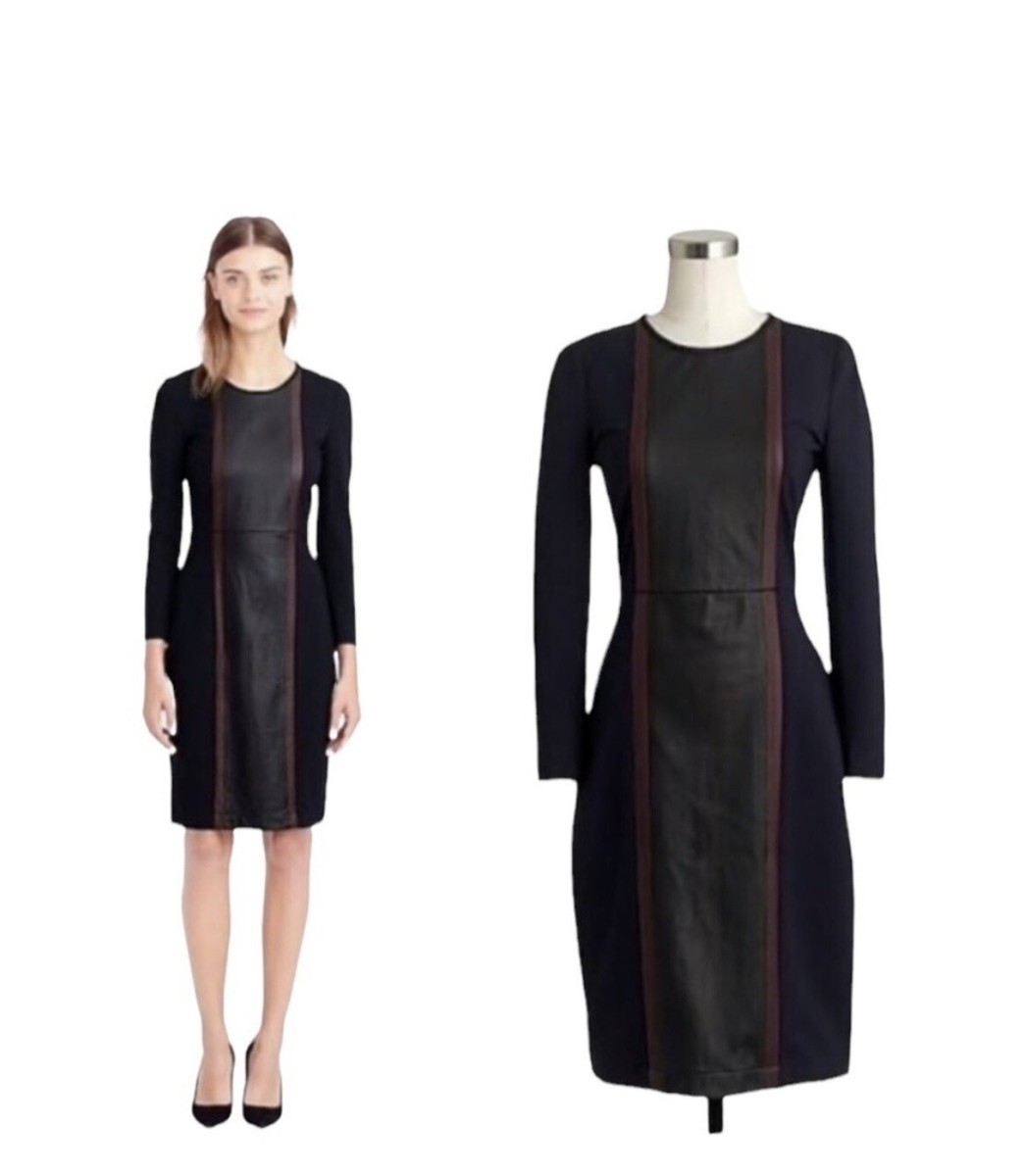 leather belted mini dress L'AGENCE Midy Vegan Leather Dress In Black main image 1