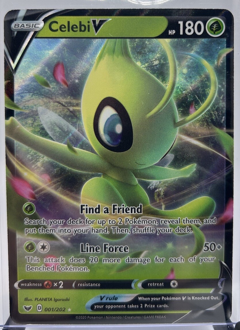Pokémon TCG - Celebi V Holo Ultra Rare - Sword & Shield - 001/202 - NM/M