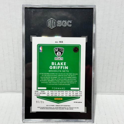 π BLAKE GRIFFIN 2021-22 Panini Donruss Optic #102 Purple Fast Break Prizm /95 - Picture 2 of 2
