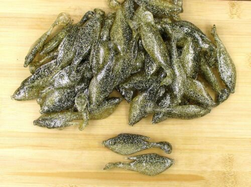 (48) Luck-E-Strike Shad Minnow Swimbait 3" Clear Black Gold Bulk Lot #34GB New