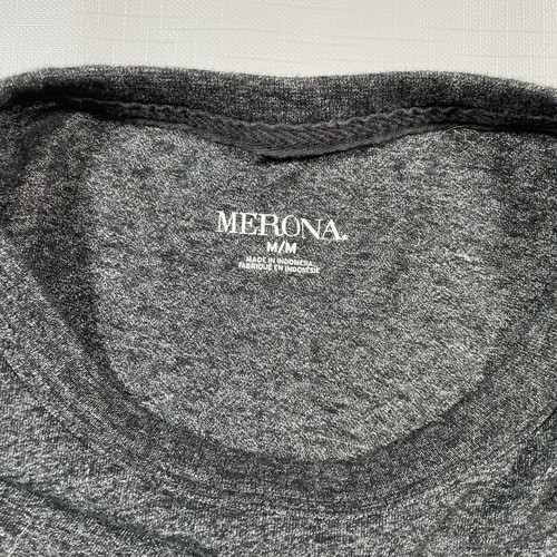 Merona Men’s Size Medium Sweater Pullover Dark Gray Melange Front Pocket - Picture 4 of 6