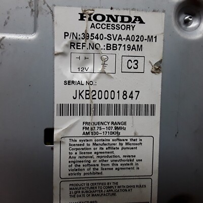 日産純正ＸａｎａｖｉバージョンアップCD-ROM　XRM-782P 06 07 09 10 11 Honda Civic Coupe Navigation Radio CD MP3 XM 39540