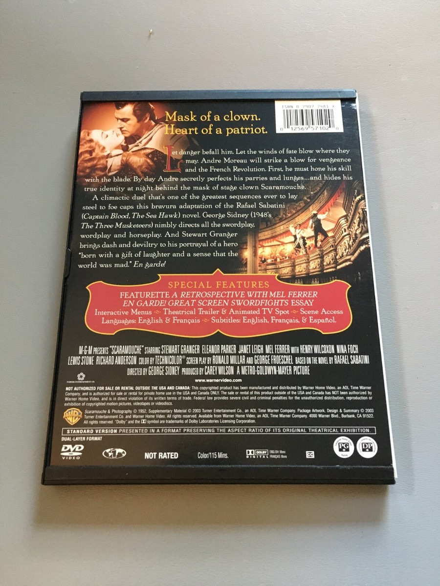 Scaramouche DVD 1952 Stewart Granger Original Region 1 - US