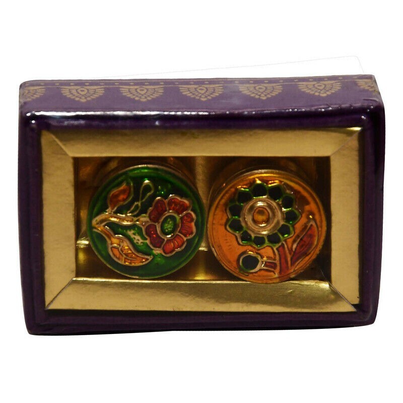 Natural Solid Perfume Opium Fragrance 2 Mini Brass Jar Unisex Body Spray 4g