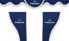 Truck Curtains For Volvo Vnl Vnr Vnx Fh Fh3 Fh4 Fh5 Fm Fmx Blue White Pompoms
