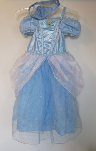 Disney Collection Cinderella Girls Size 5/6 Blue Costume Dress with 2T Crown - Imagen 1 de 11