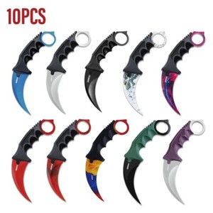 Tactical Karambit Knife Survival Hunting Bowie Knife Random color -10 Pack