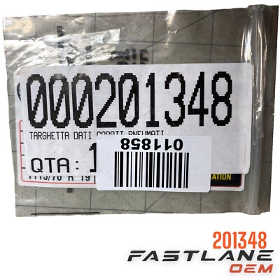 1999 2004 FERRARI 360 PIRELLI TYRE PRESSURE PLATE USA CDN OEM NEW 201348