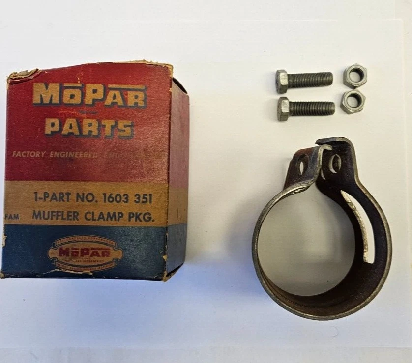 Dodge Chrysler 1954-1960 equipamiento de abrazadera de silenciador de escape 8 cilindros 1603351 nuevo de stock Foto 3 de 4