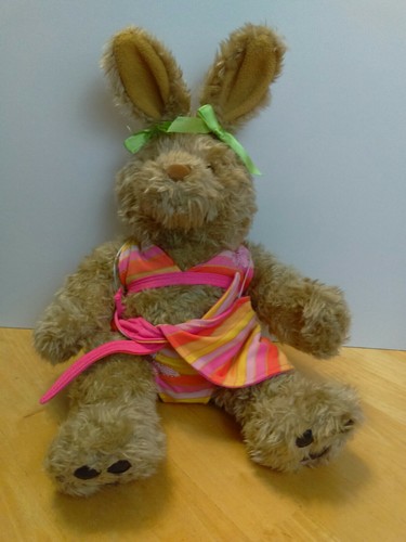 Build a Bear Hase Kaninchen braun im Badeanzug und Halstuch 20 Zoll Plüschtier Stofftier