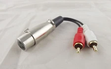 Red Whited 2 RCA Male To XLR Female Jack Stereo Audio Speaker Amp Y Cable 15cm