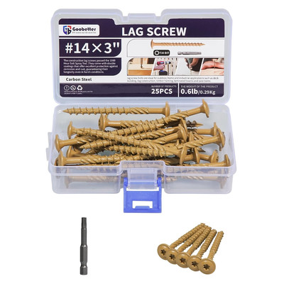 Lag Screws 3 Inch, 25PCS Heavy Duty Construction Screw, Structural Wood Screw #1