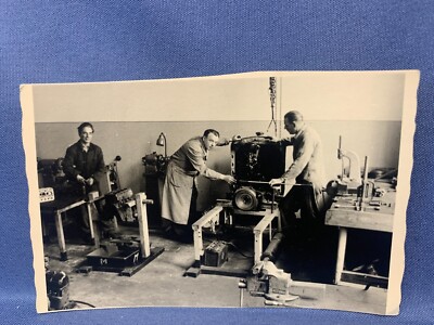 Engine Machine Shop 1953 ''In the Engine Room at Niessing'' German Writing on back