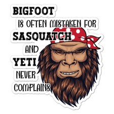 Bigfoot Yeti Sasquatch, Vinyl Decal Sticker, Indoor Outdoor, 3 Sizes, 9771