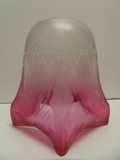 ANTIQUE CRANBERRY ETCHED GLASS LIGHT RUBY LAMP LANTERN SHADE PENDANT LIGHT 