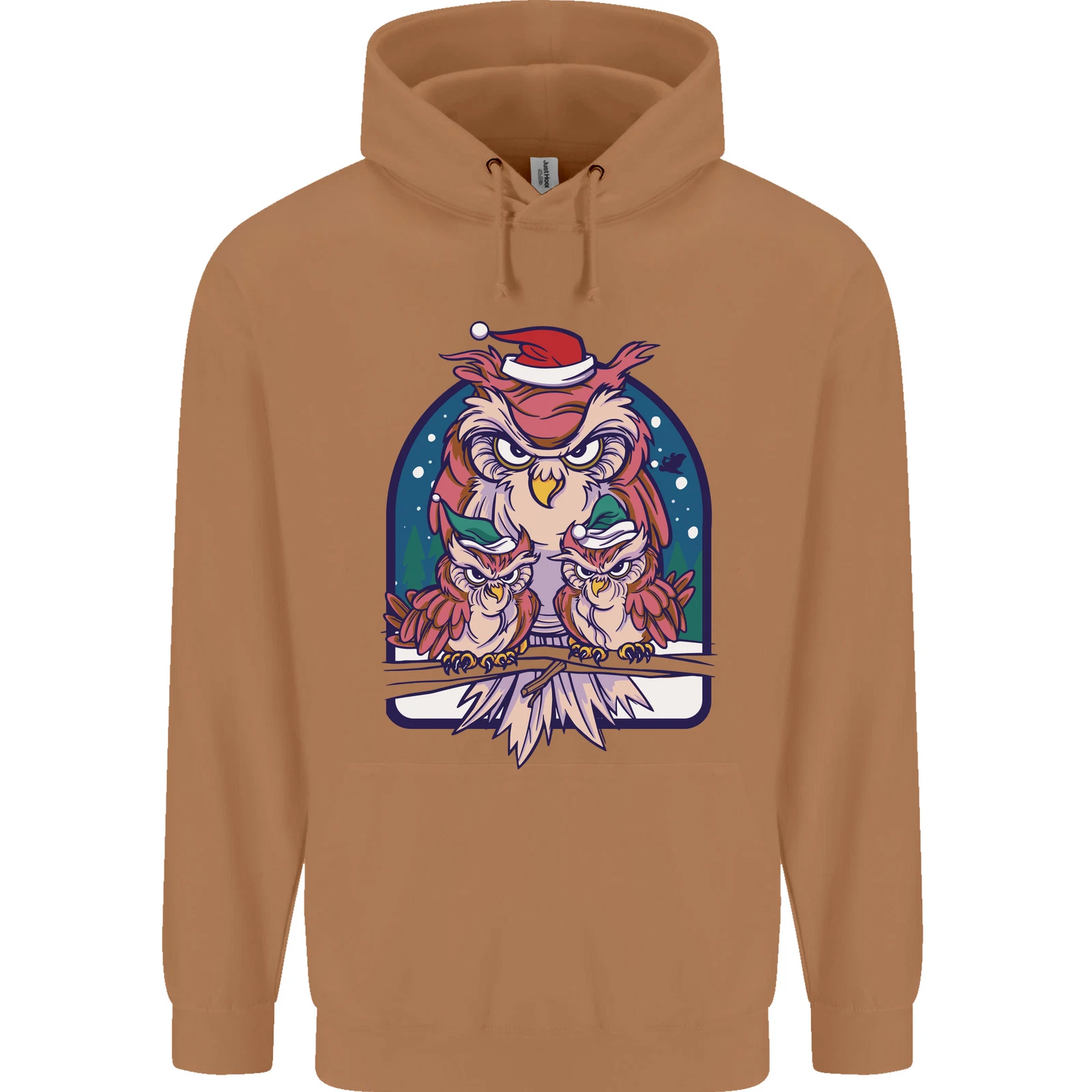 Bah Humbug Grumpy Christmas Owls Men's Hoodie