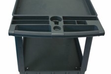 Dark Grey Large Workshop Utility Trolley Cart Twin Two Level Max Load 250kg