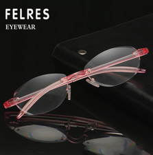 Women TR90 Rimless Anti Blue Light Reading Glasses Fashion Ultralight Glasses