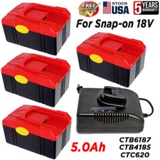 4x 5.0ah 18 Volt For Snap On 18v Battery Ctb6185 Ctb6187 Ctb4185 Ctb4187 Lithium