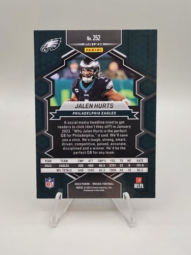 2023 Panini Mosaic - National Pride Reactive Yellow Mosaic #252 Jalen Hurts 💥 - Picture 2 of 2