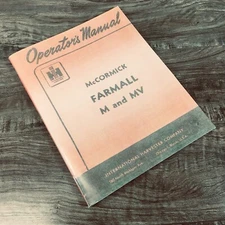 International Farmall M Mv Tractor Owners Operators Manual Ihc Printed Ih Carb