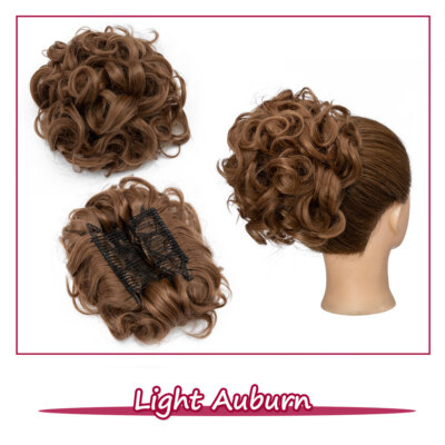 Curly Comb Hair Bun Real Natural Clip In Piece Extensions As Human Chignon Updo