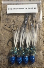 Hand Tied Hackle Tail Crappie Jigs Made in The USA 1/16th Oz 2,4,6,8 Hook New