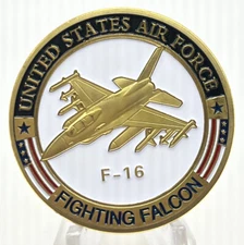 * US Air Force F-16 Fighting Falcon Challenge Coin New In An Airtight Capsule
