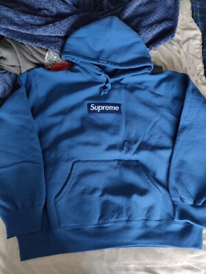 Supreme Box Logo Hoodie FW23 - Blue Size Large | eBay UK