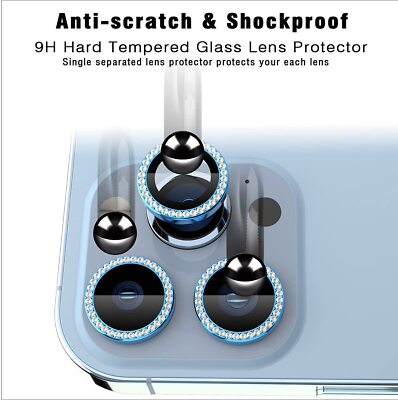 GIOPUEY Protezione Fotocamera In Cristallo Per IPhone 14 Pro Max/14 Pro – Blingbling Oro, Lega Di Alluminio Anticaduta