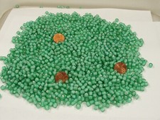 Two Pounds Marine Green Color India Handmade Glass Spacer Beads Bulk Lot BG-8 
