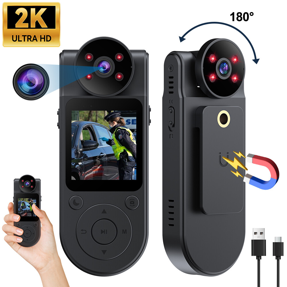 2K Body Cam Body Worn Camera 128GB Support Security Safety 1536P Video Recording