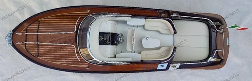 Riva Rama 26" Cream Seat Quality Wood Model Boat L70 Beautiful Home Decor - Picture 9 of 9