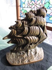 Collectible-Vintage-Bronze Sail Boat Art