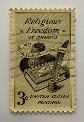 Rare - 1957 Religious Freedom Bible, Hat & Quill Pen 3 Cents Stamp Used - Picture 3 of 12
