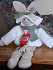 Vintage Christmas Rabbit BE MERRY Plush Raz Carol King & Paula Buttel 18" tall