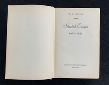Selected Essays by TS Eliot  1932 Harcourt Brace  First Edition