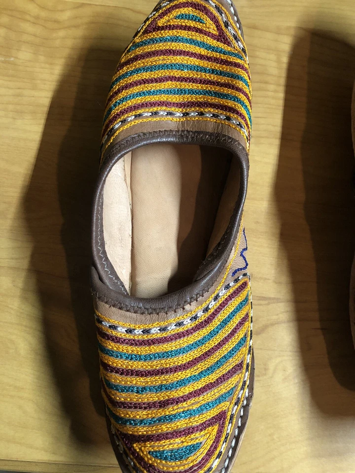 Mujer Cuero Puro Jutti Mojari Sandalia Punjabi Zapato Hecho a Mano Zapatillas EE. UU. Talla 7 Foto 3 de 4
