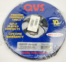 QVS Premium Computer Cable USB KVM Universal All-in-One Value 10 Ft