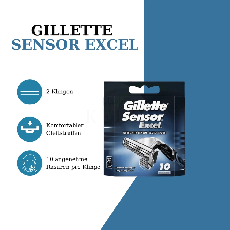 Gillette Sensor Excel Rasierklingen - 5-10-15-20-25-30-35-40-45-50-100er Pack - Bild 3 von 4