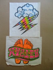 Vintage Iron-On Shirt Transfers  Set 2  Master + Clouds & Rainbow Lightning Bolt