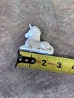 White Porcelain Unicorn Figurine Lying Down 3 in Fantasy Collectible Decor — photo 4
